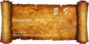 Besenyi Irén névjegykártya